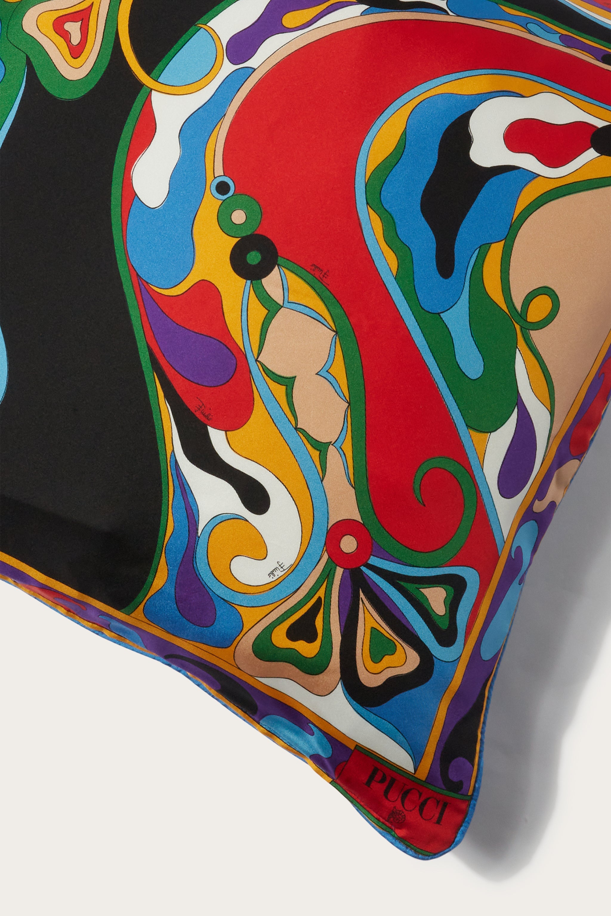 Orchidee and Iride-Print Small Silk-Twill Cushion
  Pucci