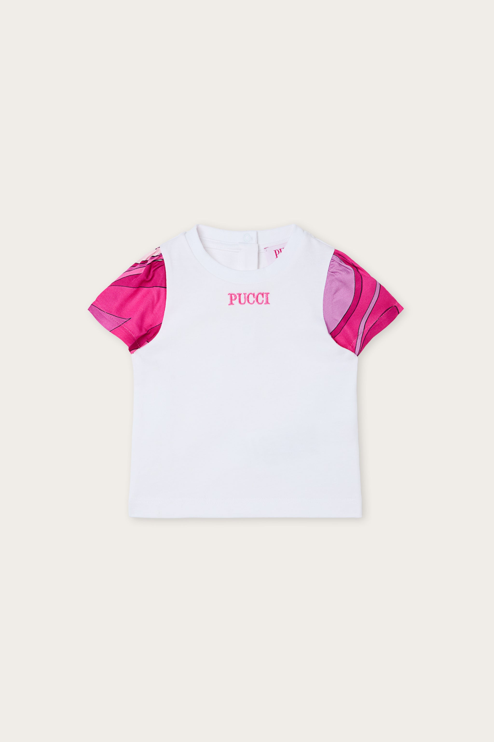 T-shirt with Logo and Printed Sleeves
  Pucci