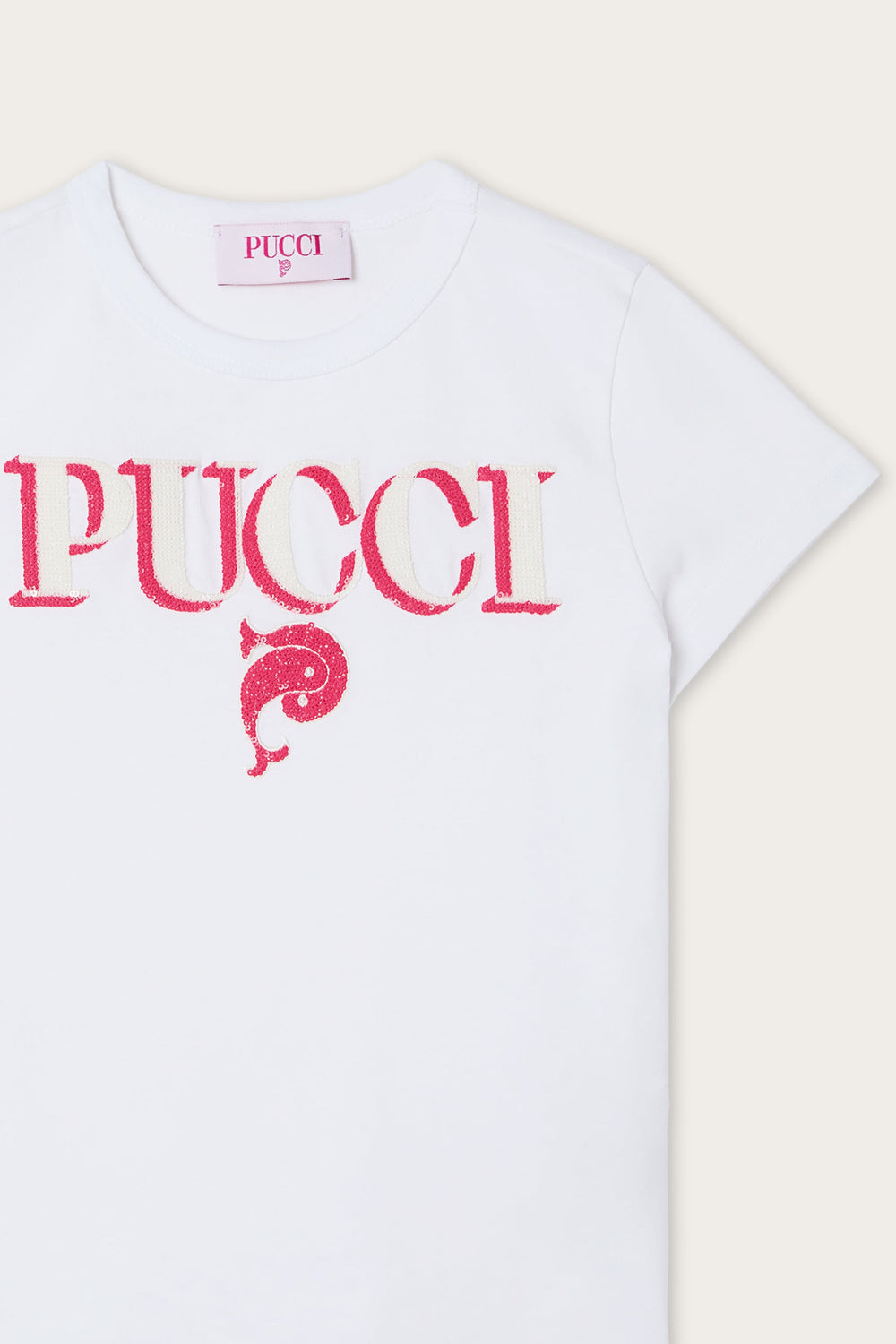 Sequin-Embellished Logo T-Shirt
  Pucci