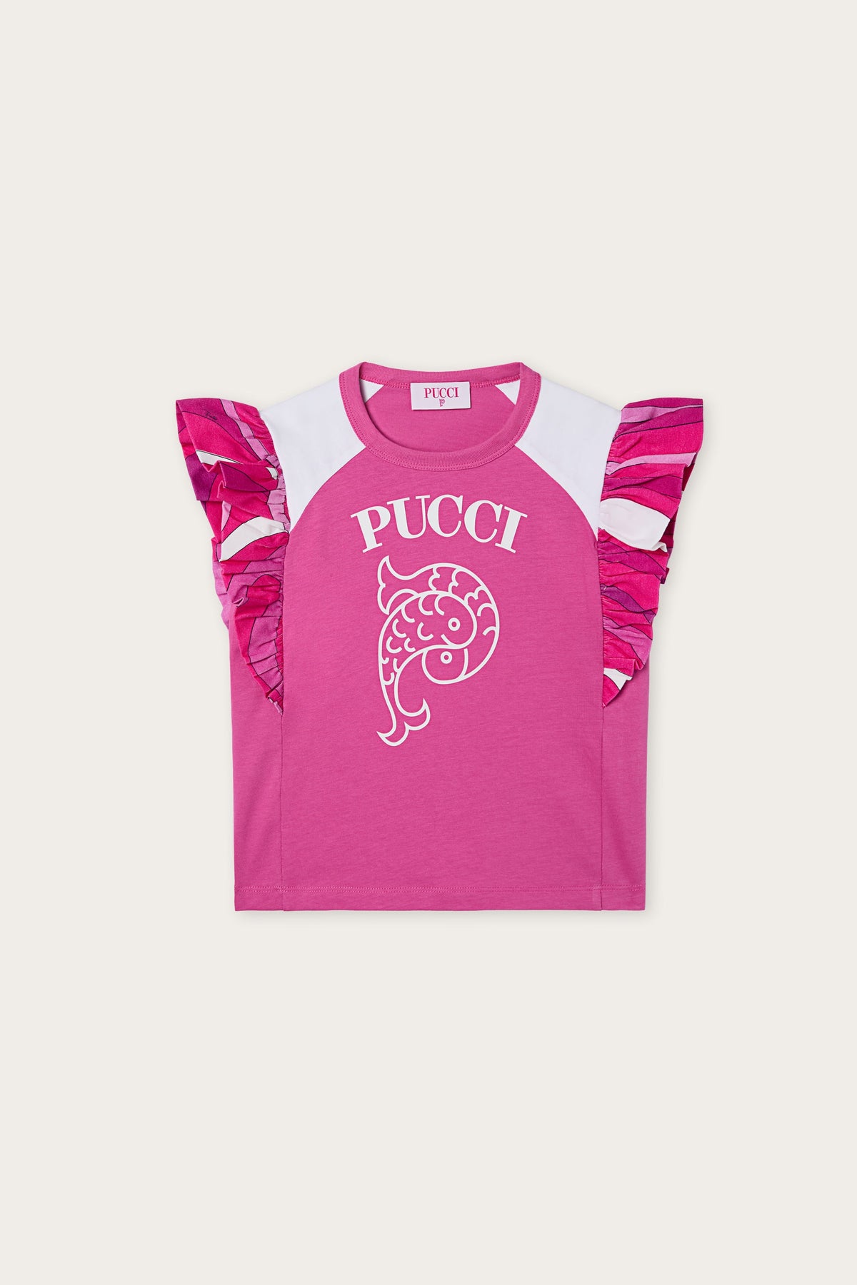 T-shirt with Printed Sleeves
  Pucci