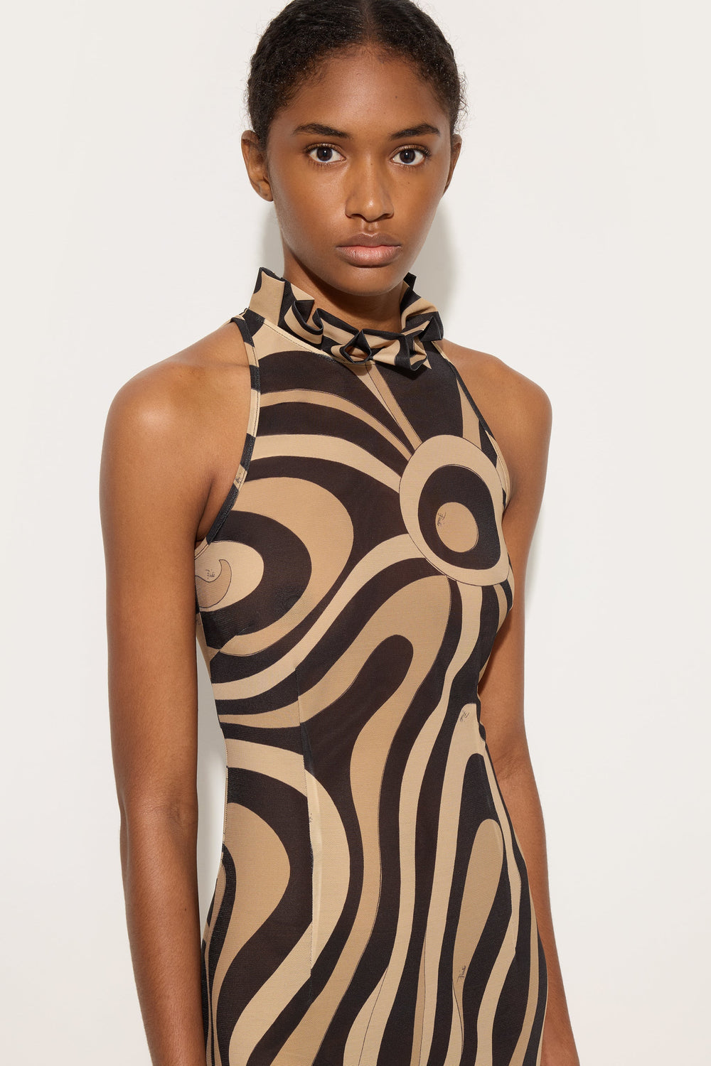 Marmo Print Dress with Ruffle Details
 WOMAN Pucci