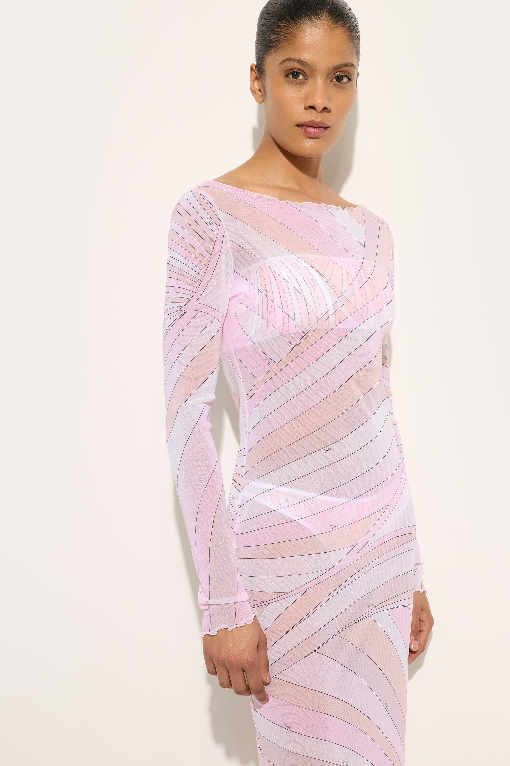 Iride Print Tulle Dress
 WOMAN Pucci