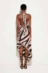 Labirinto Print Silk Dress with Halter Neckline
 WOMAN Pucci