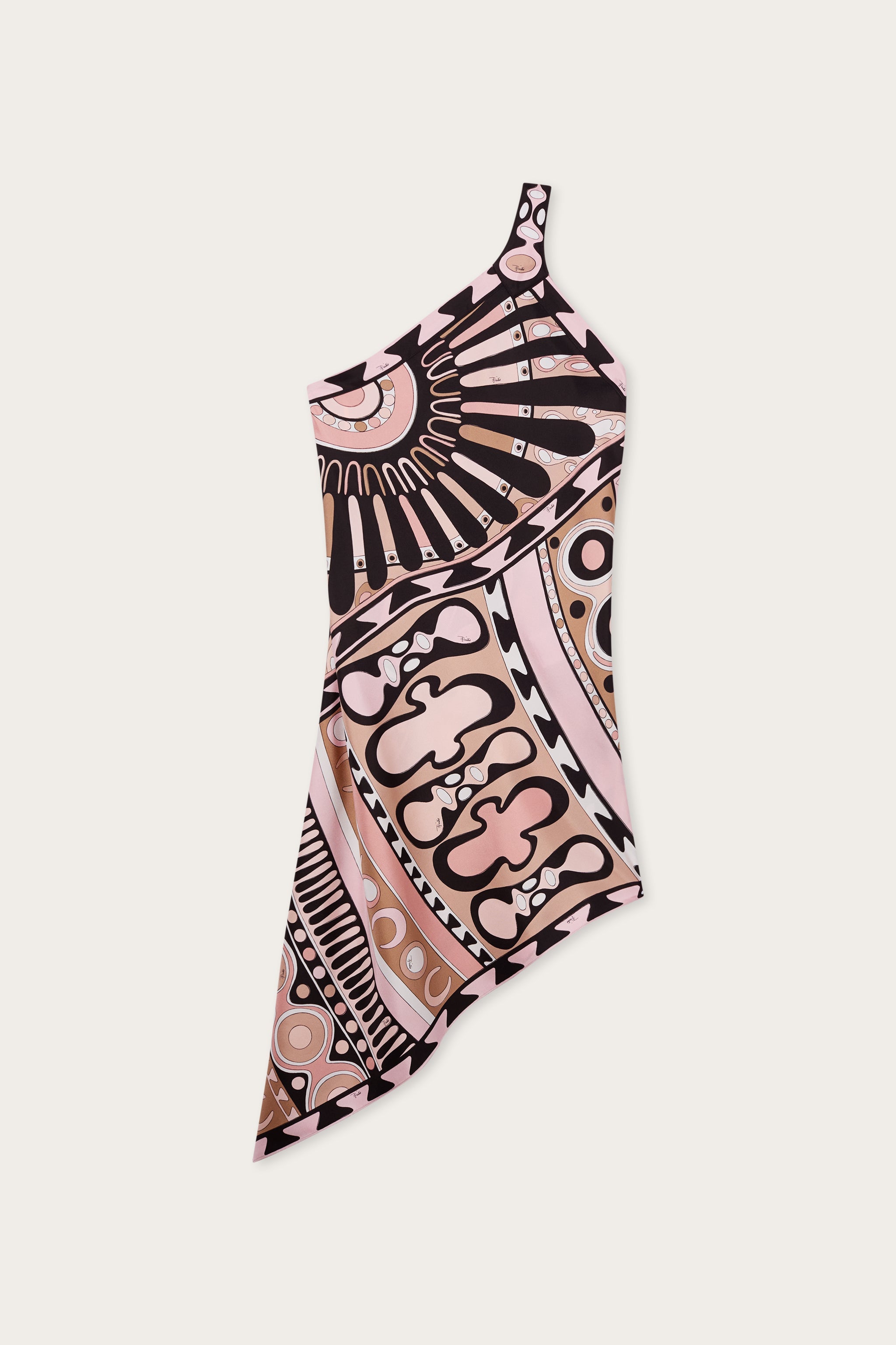 Soleil Print One-Shoulder Silk Dress
 WOMAN Pucci