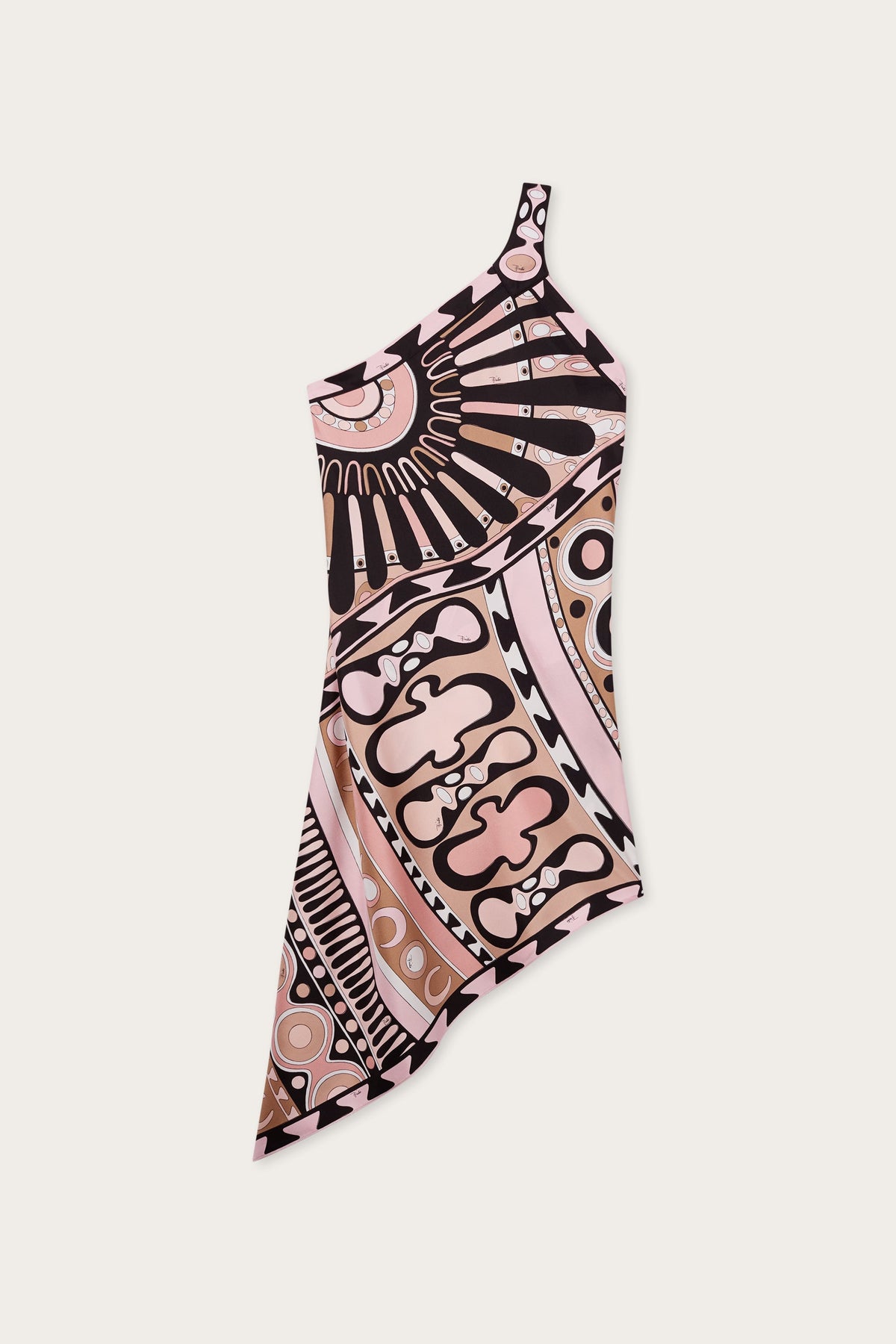 Soleil Print One-Shoulder Silk Dress
 WOMAN Pucci