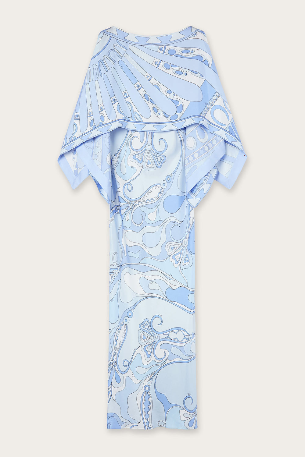 Orchidee and Soleil Print Silk Dress with Cape
 WOMAN Pucci