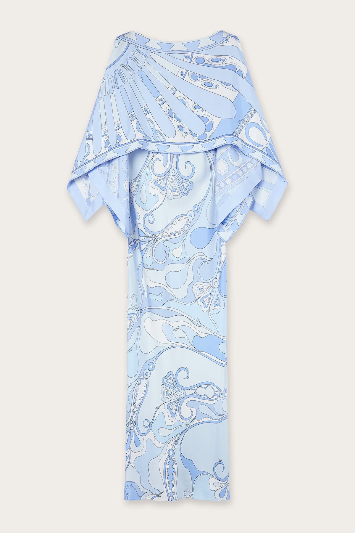 Orchidee and Soleil Print Silk Dress with Cape
 WOMAN Pucci