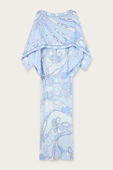 Orchidee and Soleil Print Silk Dress with Cape
 WOMAN Pucci