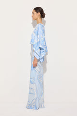 Orchidee and Soleil Print Silk Dress with Cape
 WOMAN Pucci