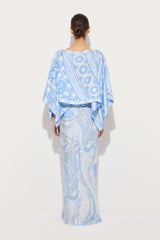 Orchidee and Soleil Print Silk Dress with Cape
 WOMAN Pucci