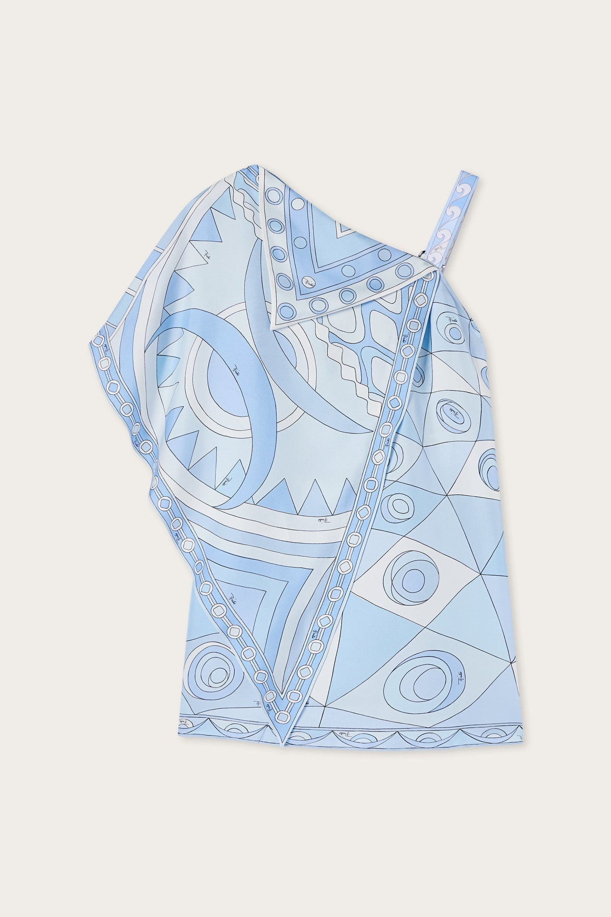 Occhi and Vivara Print Asymmetrical Silk Dress
 WOMAN Pucci