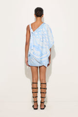 Occhi and Vivara Print Asymmetrical Silk Dress
 WOMAN Pucci