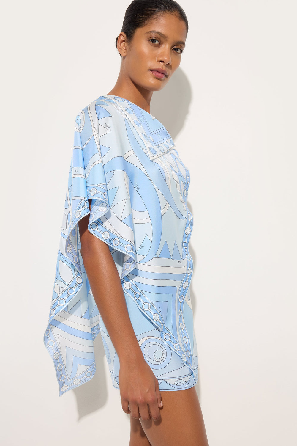 Occhi and Vivara Print Asymmetrical Silk Dress
 WOMAN Pucci