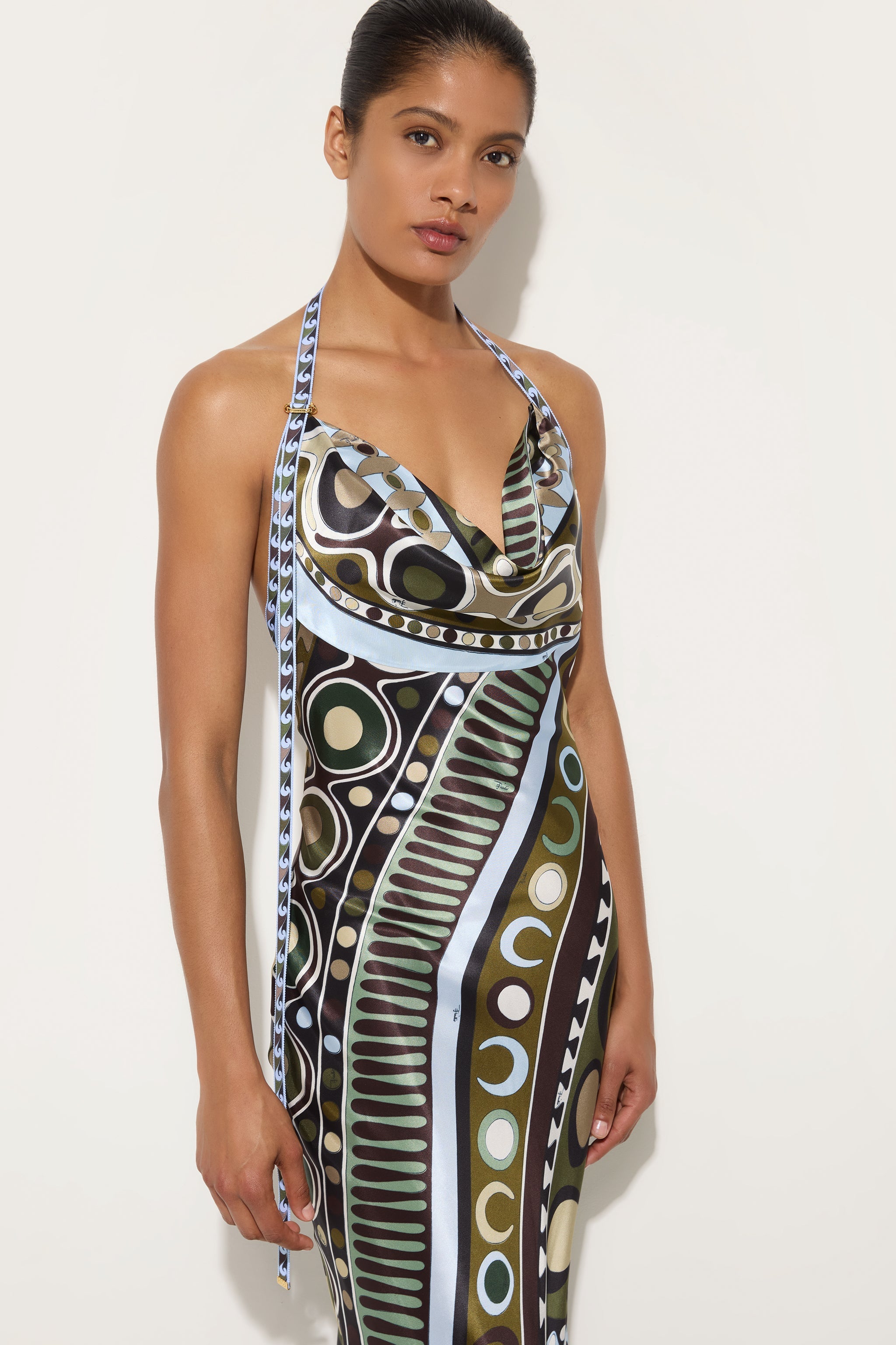 Soleil Print Satin Dress
 WOMAN Pucci