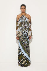 Occhi Print Satin and Chiffon Dress
 WOMAN Pucci