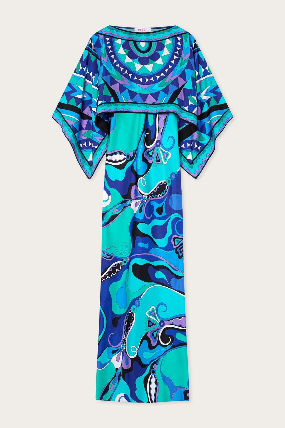 Orchidee Print Silk Dress with Cape
 WOMAN Pucci