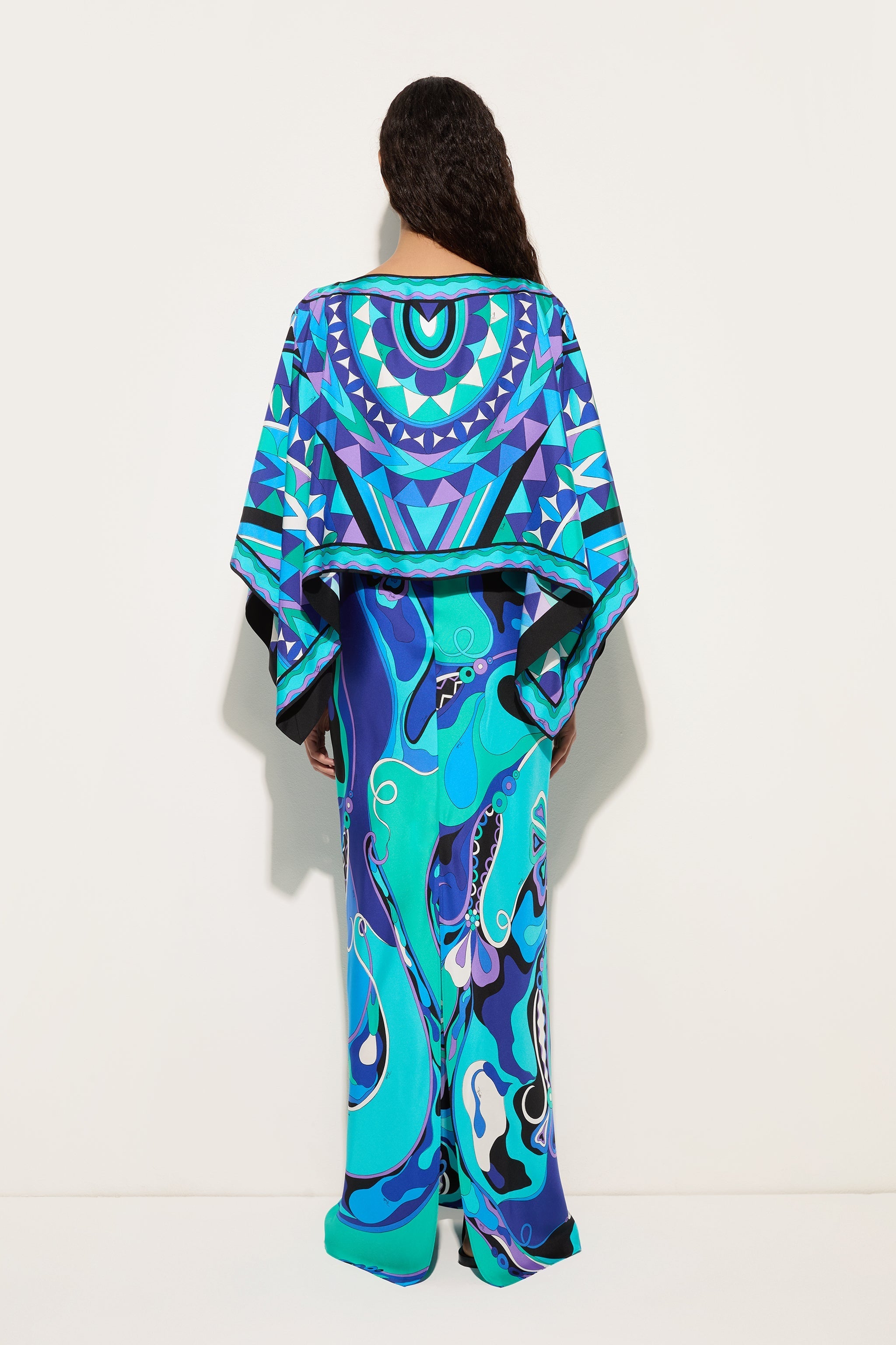 Orchidee Print Silk Dress with Cape
 WOMAN Pucci