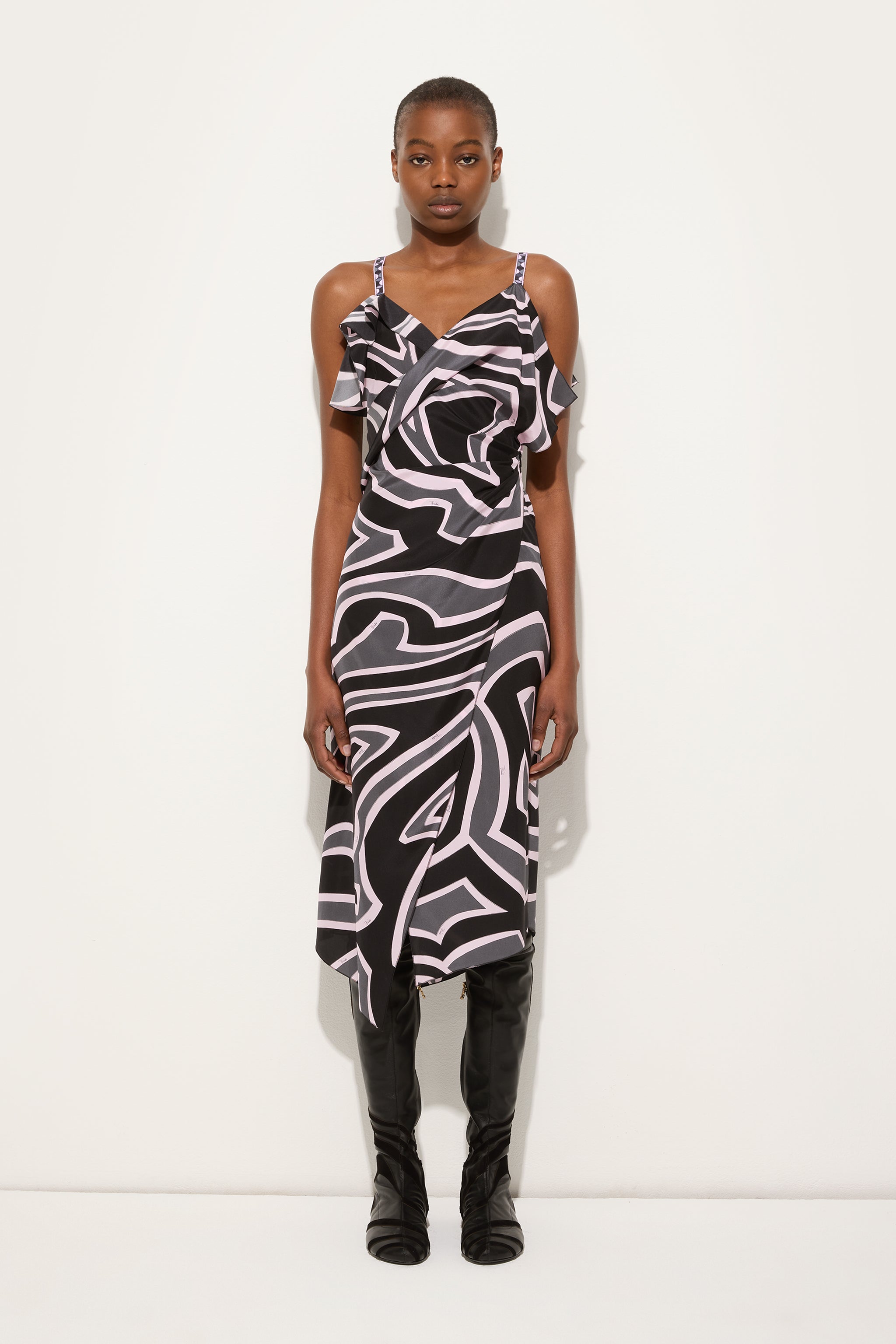 Labirinto Print Asymmetrical Dress
 WOMAN Pucci