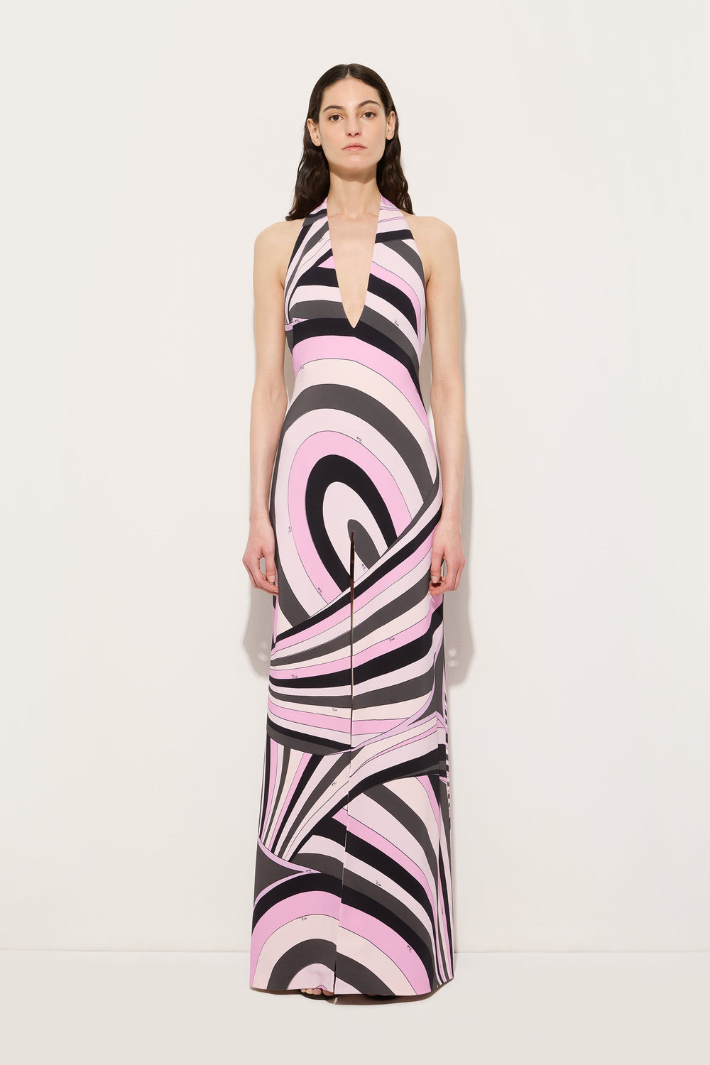 Iride Print Long V-Neck Dress
 WOMAN Pucci