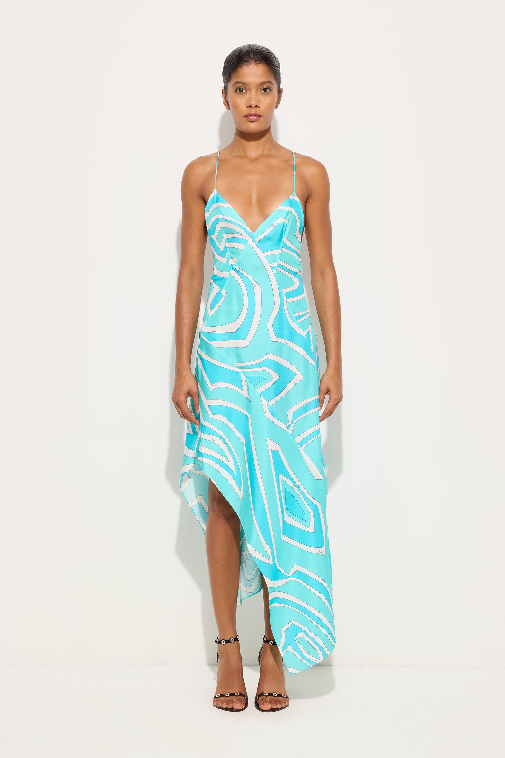 Labirinto Print Silk Twill Dress
 WOMAN Pucci