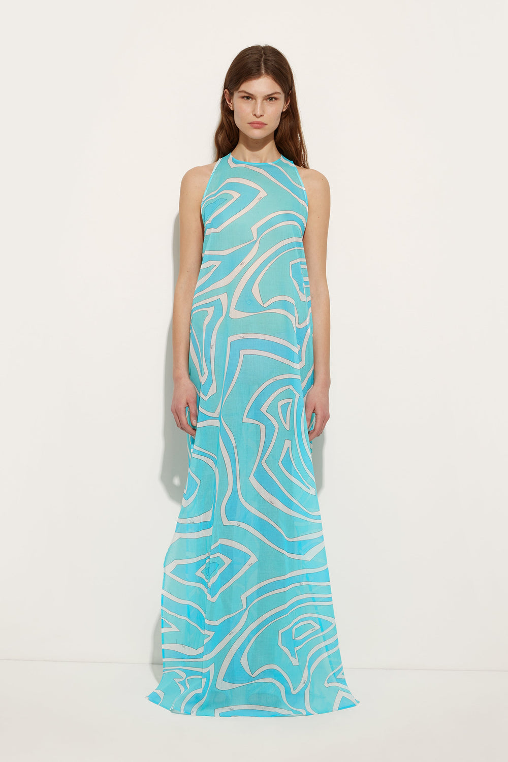 Labirinto Print Long Cotton Dress
 WOMAN Pucci