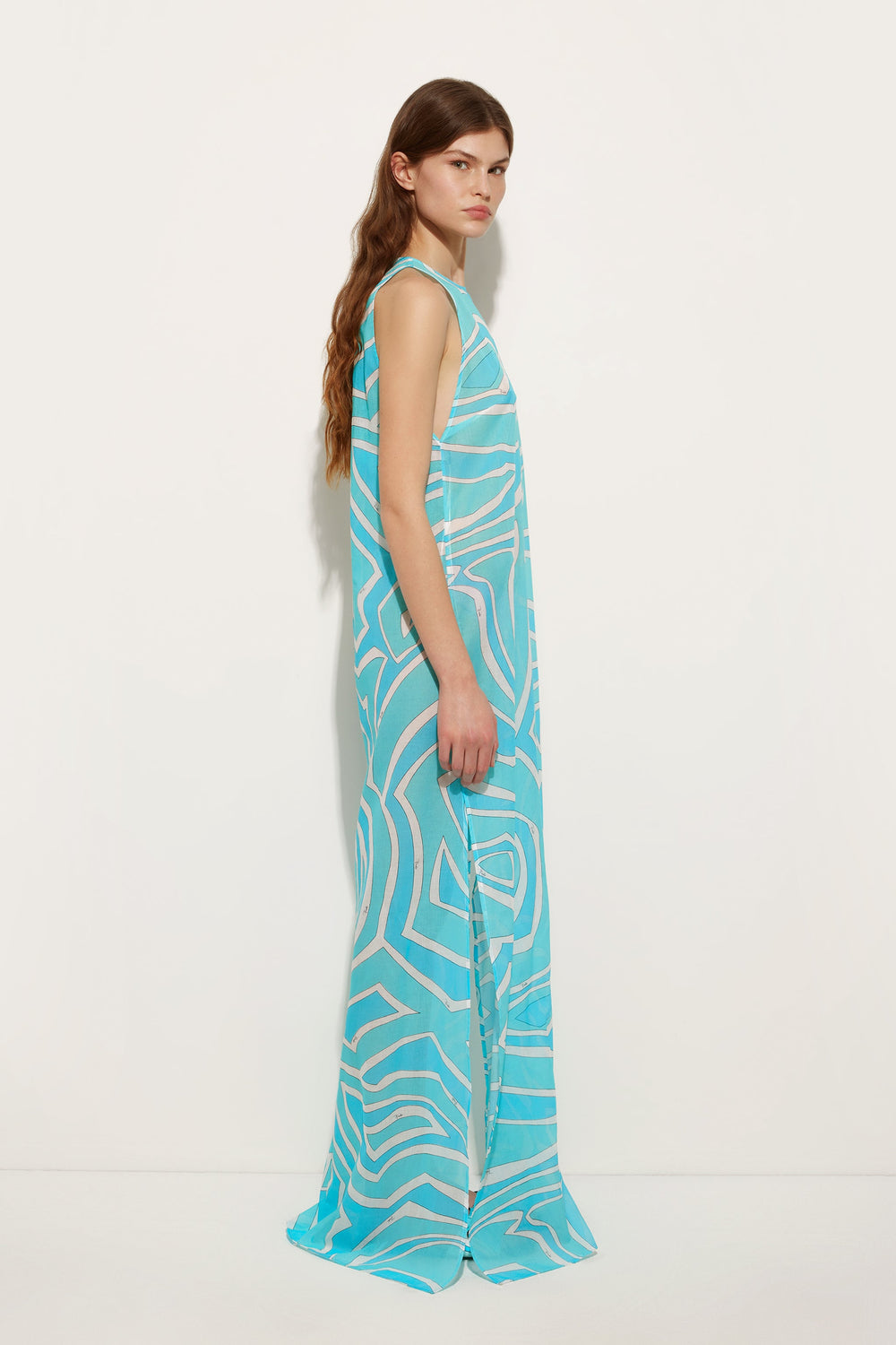 Labirinto Print Long Cotton Dress
 WOMAN Pucci