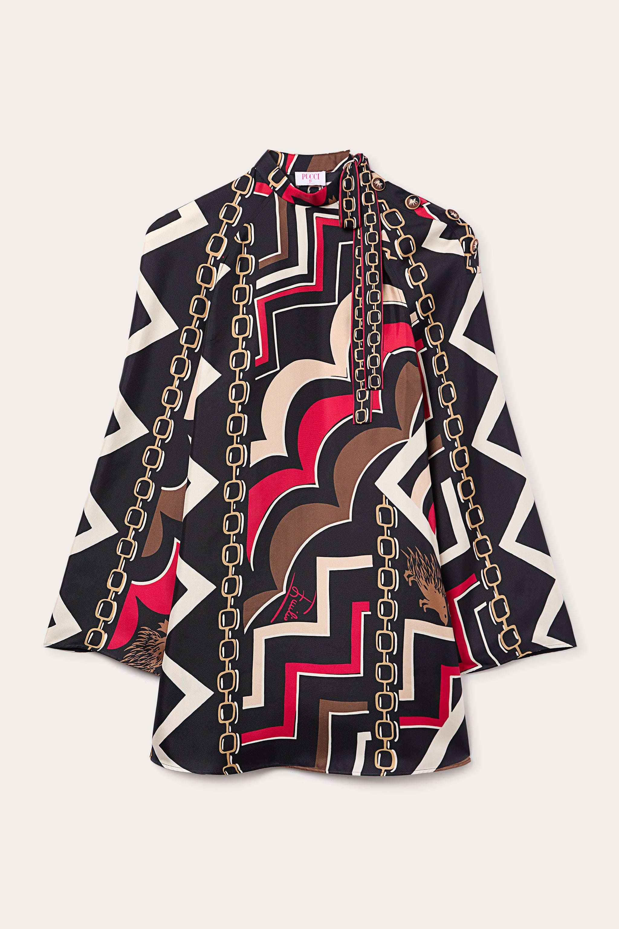 Istrice Print Silk Twill Dress
 WOMAN Pucci