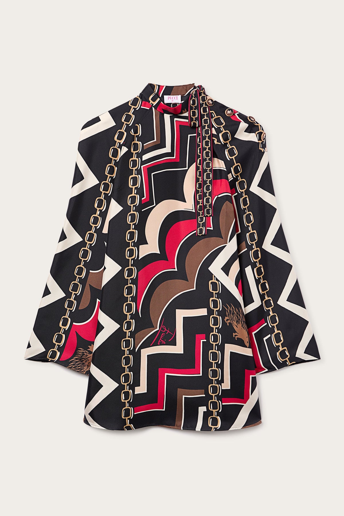 Istrice Print Silk Twill Dress
 WOMAN Pucci
