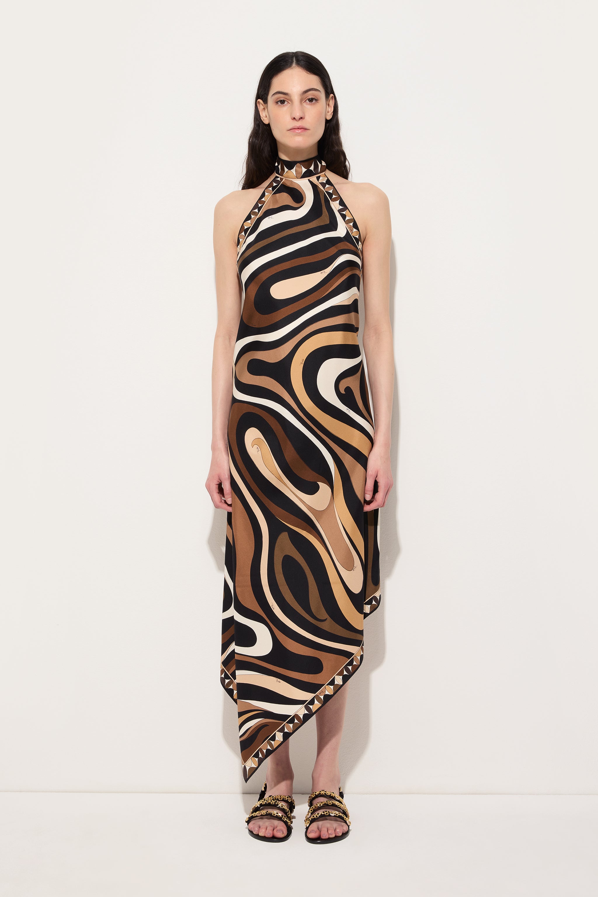 Marmo Print Long Dress with Halter Neck
 WOMAN Pucci