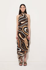 Marmo Print Long Dress with Halter Neck
 WOMAN Pucci