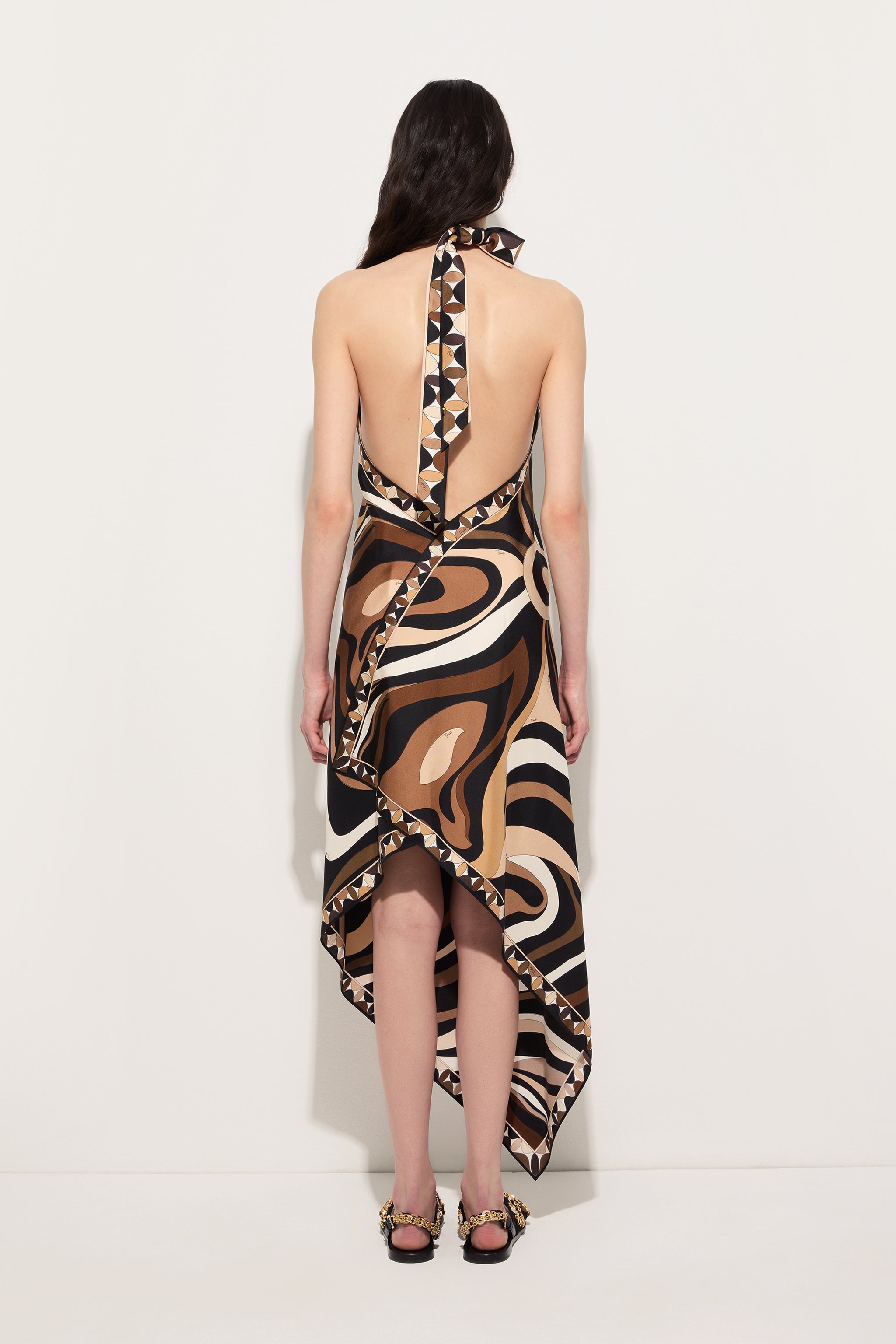 Marmo Print Long Dress with Halter Neck
 WOMAN Pucci