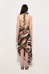 Marmo Print Long Dress with Halter Neck
 WOMAN Pucci
