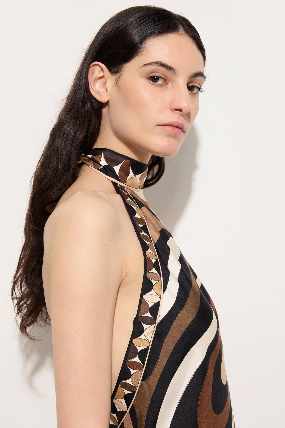 Marmo Print Long Dress with Halter Neck
 WOMAN Pucci