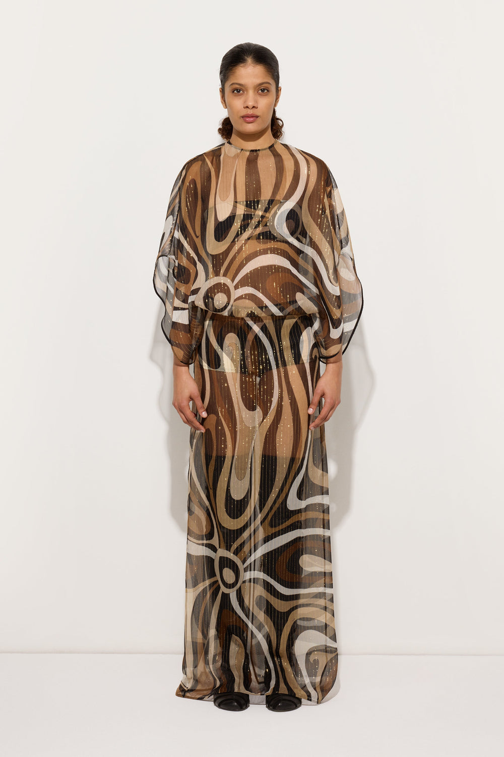 Marmo Print Long Creponne Dress
 WOMAN Pucci