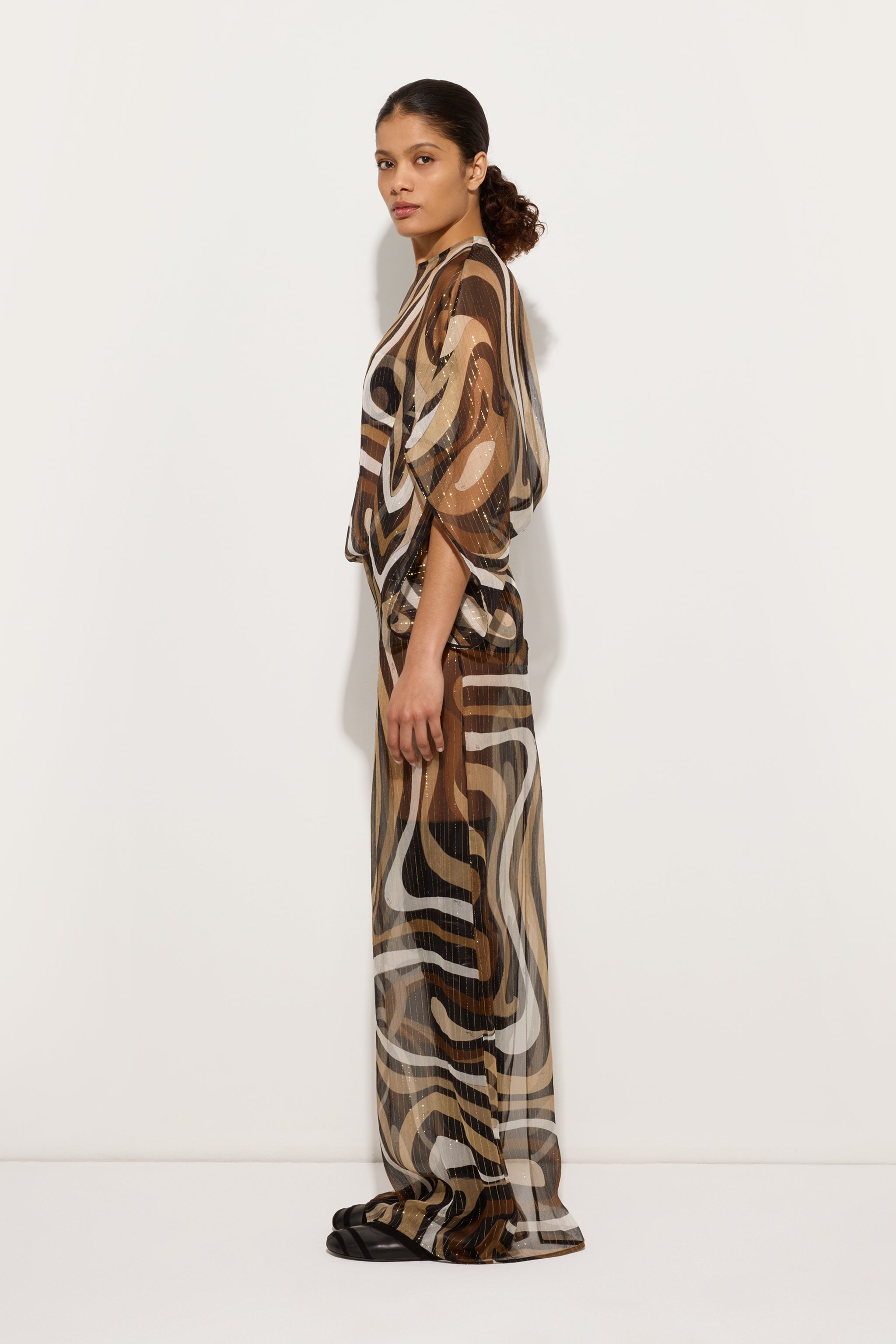 Marmo Print Long Creponne Dress
 WOMAN Pucci