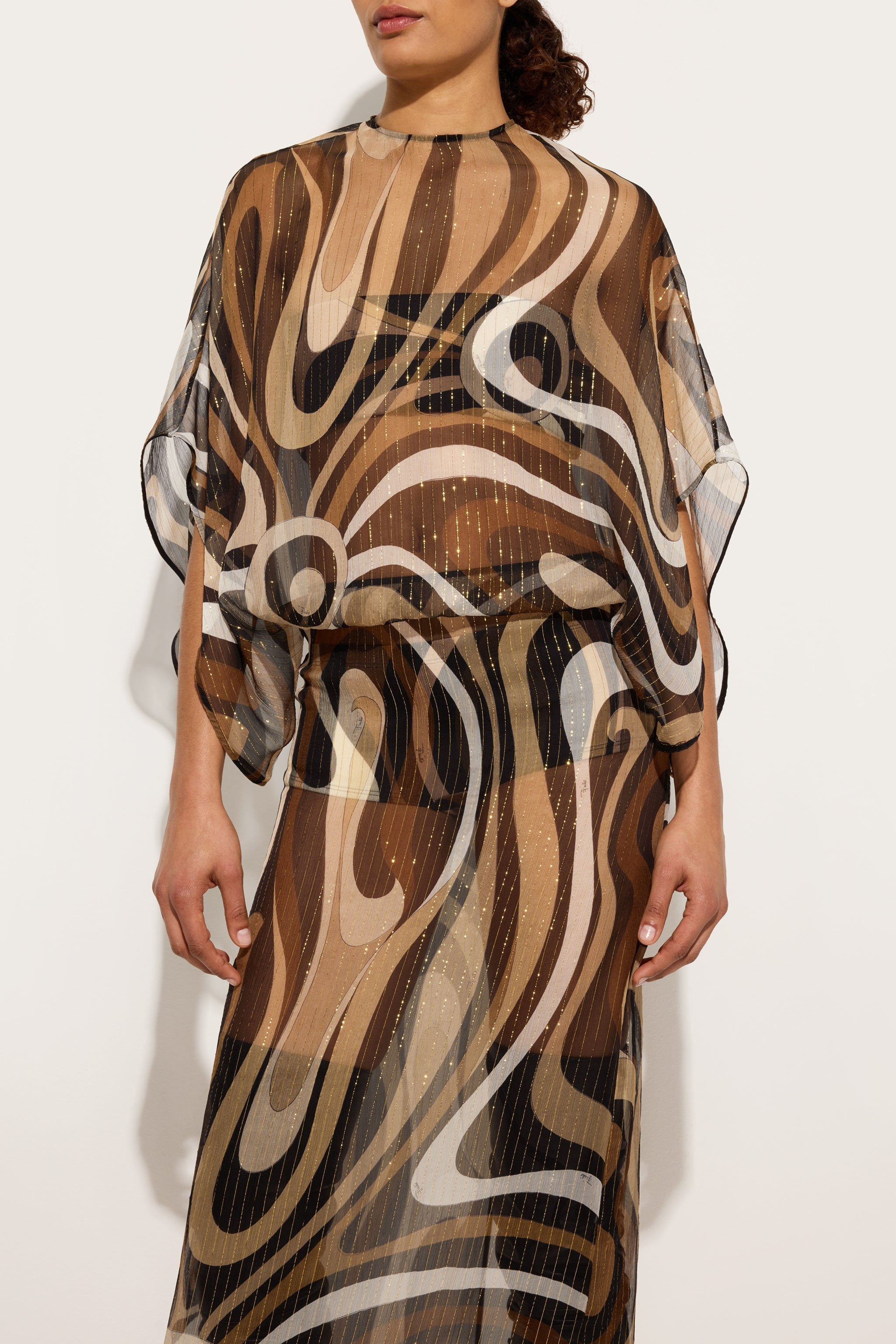 Marmo Print Long Creponne Dress
 WOMAN Pucci