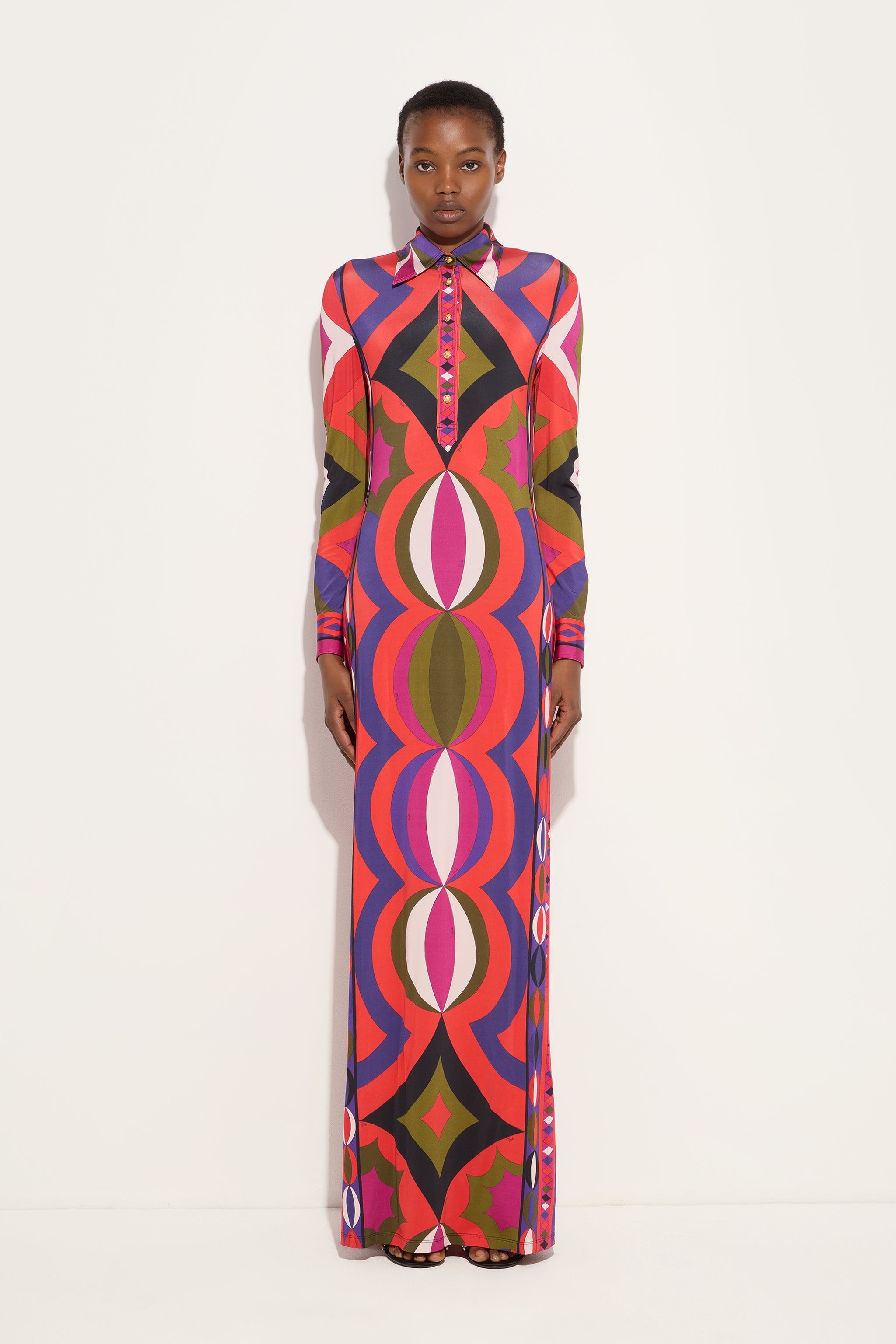Collane Print Jersey Satin Dress
 WOMAN Pucci