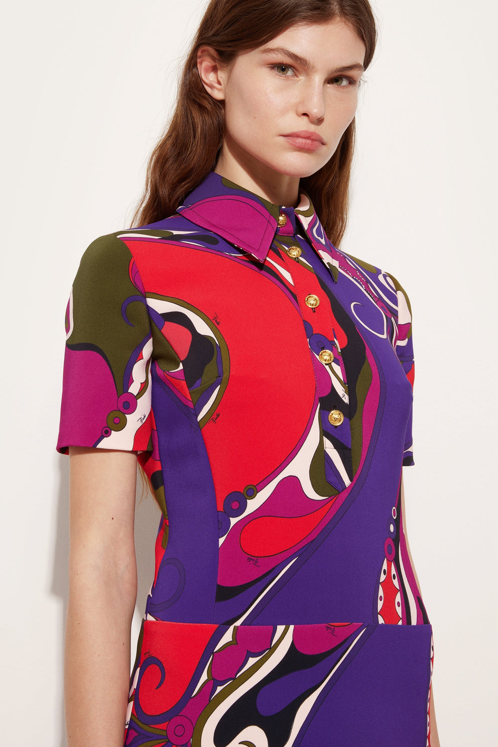 Orchidee Print Short Dress
 WOMAN Pucci