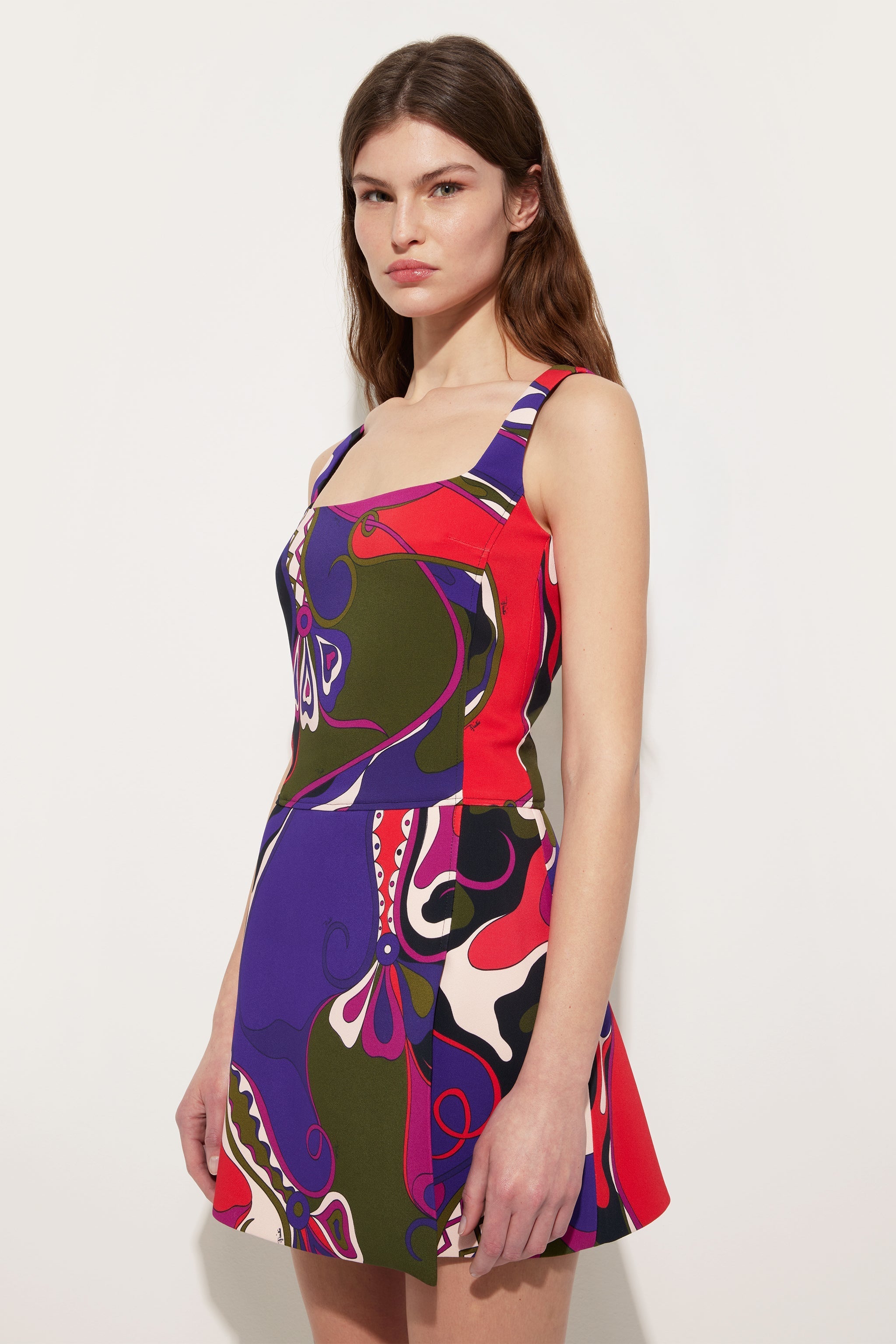 Orchidee Print Short Dress
 WOMAN Pucci
