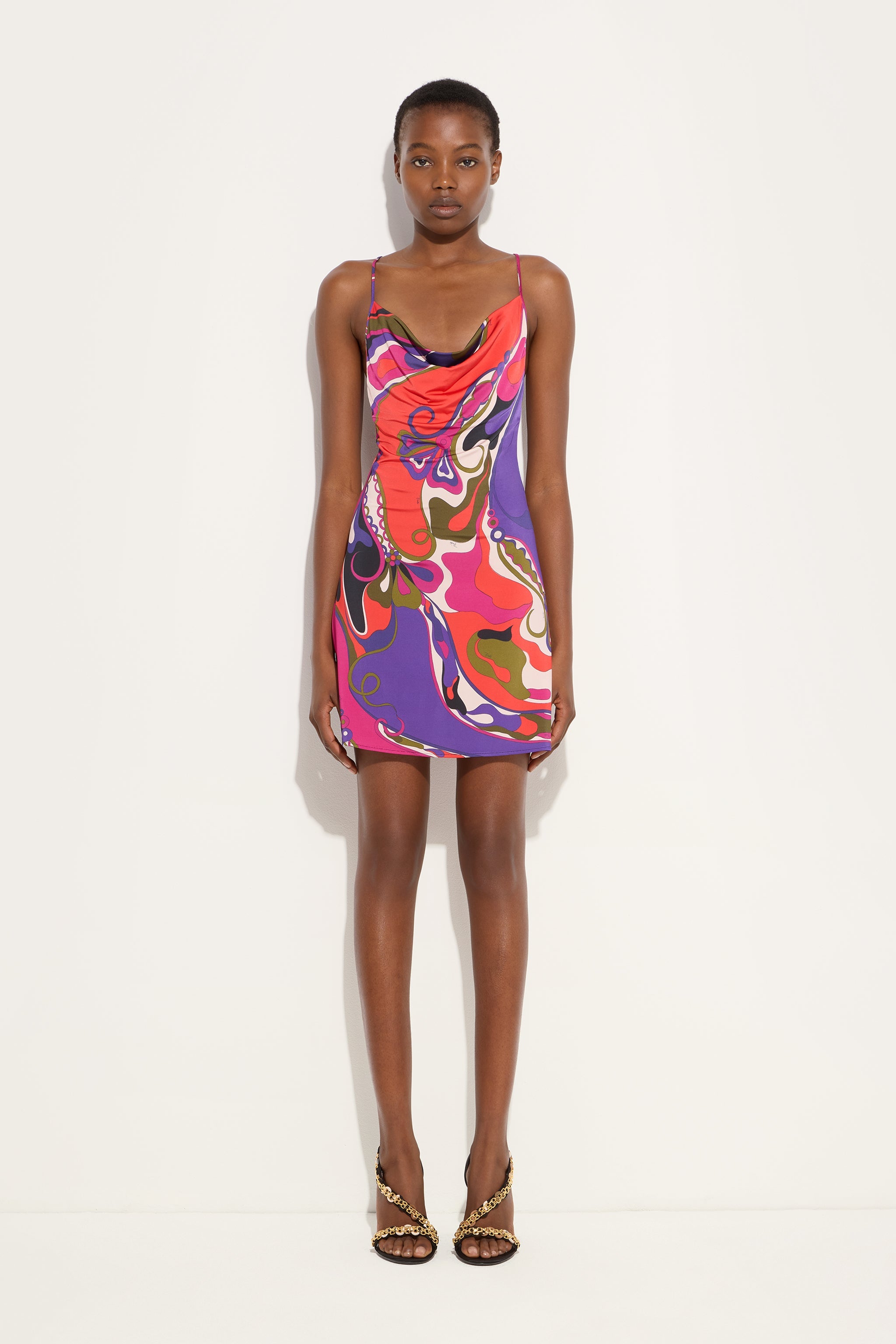 Orchidee Print Short Jersey Dress
 WOMAN Pucci