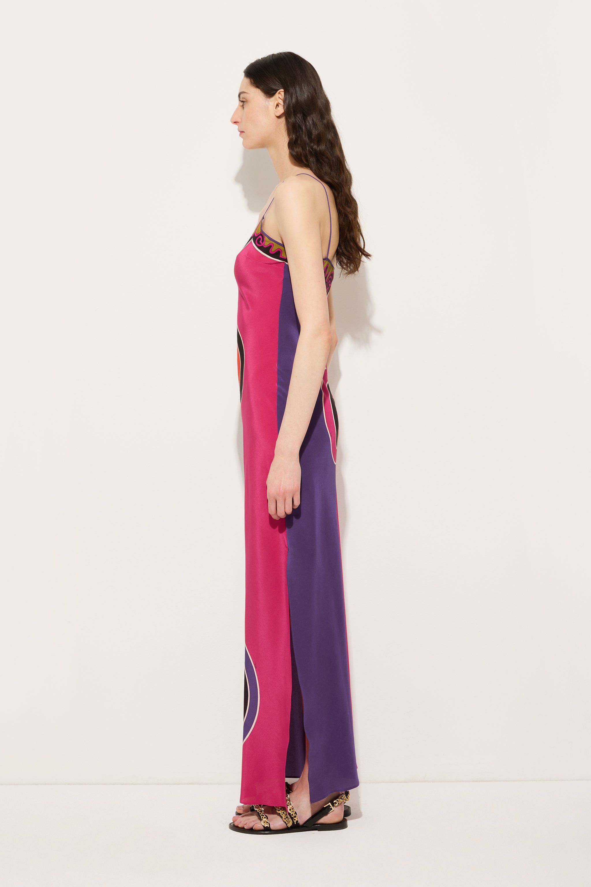Astro Print Long Crêpe de Chine Dress
 WOMAN Pucci