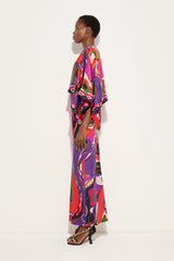 Orchidee Print Long Dress with Shawl
 WOMAN Pucci