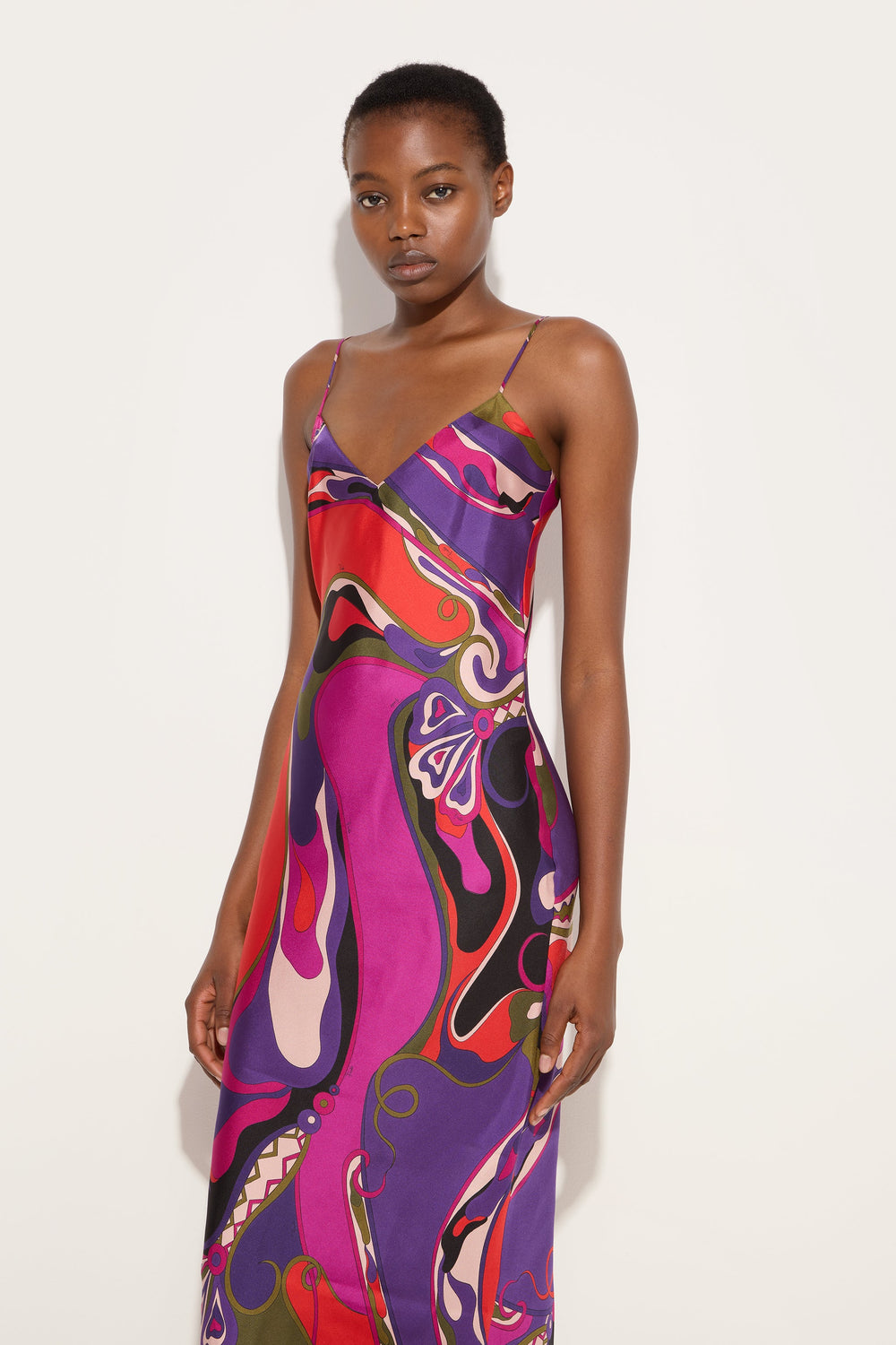 Orchidee Print Long Dress with Shawl
 WOMAN Pucci