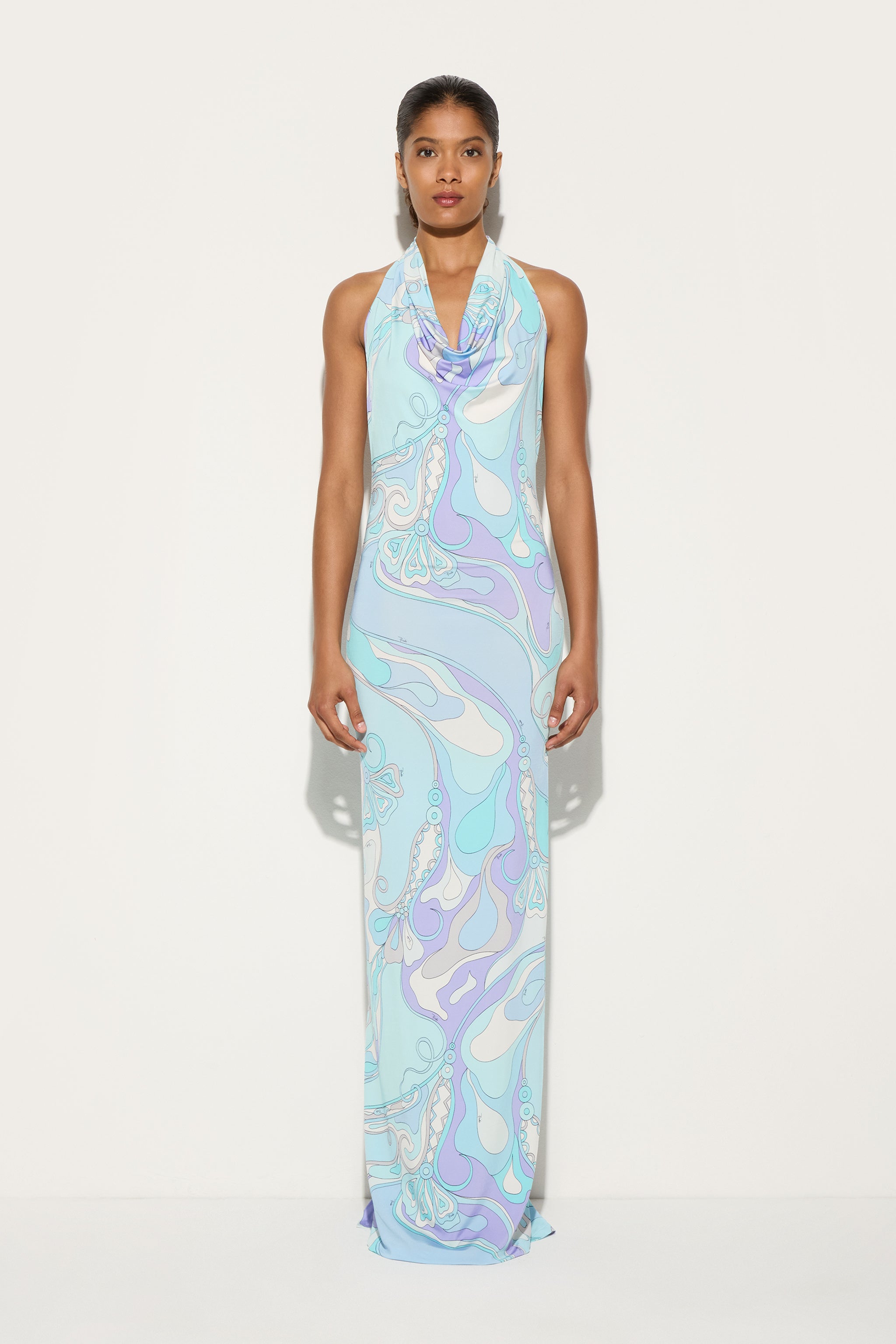 Orchidee Print Long Dress
 WOMAN Pucci