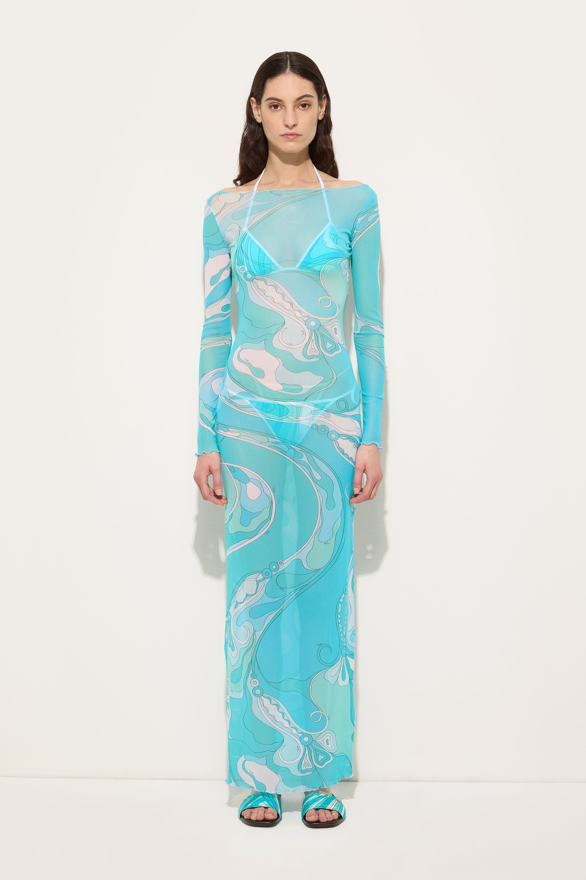 Orchidee Print Tulle Dress
 WOMAN Pucci