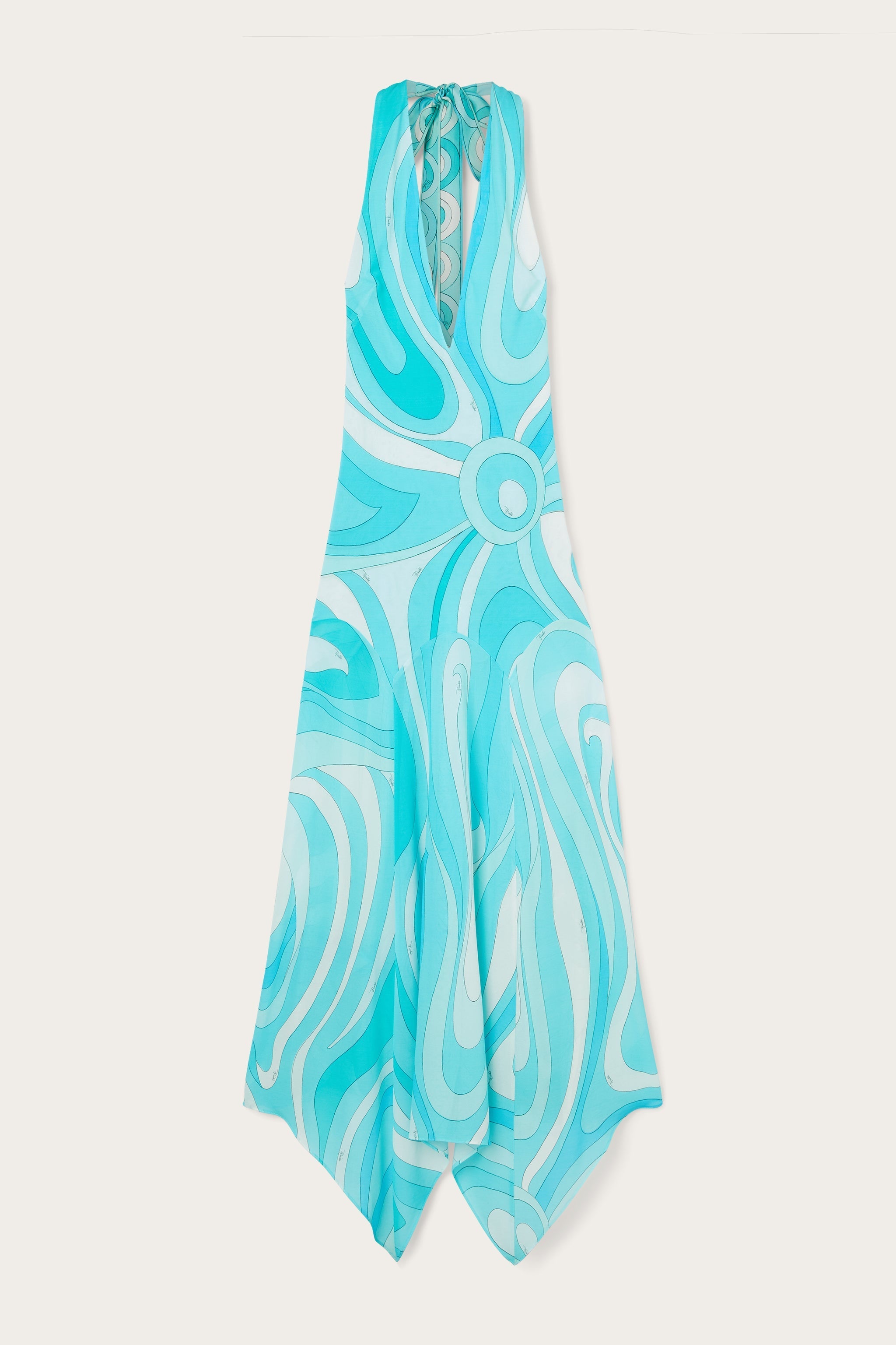 Marmo Print V-neck Dress with Asymmetrical Hem
 WOMAN Pucci