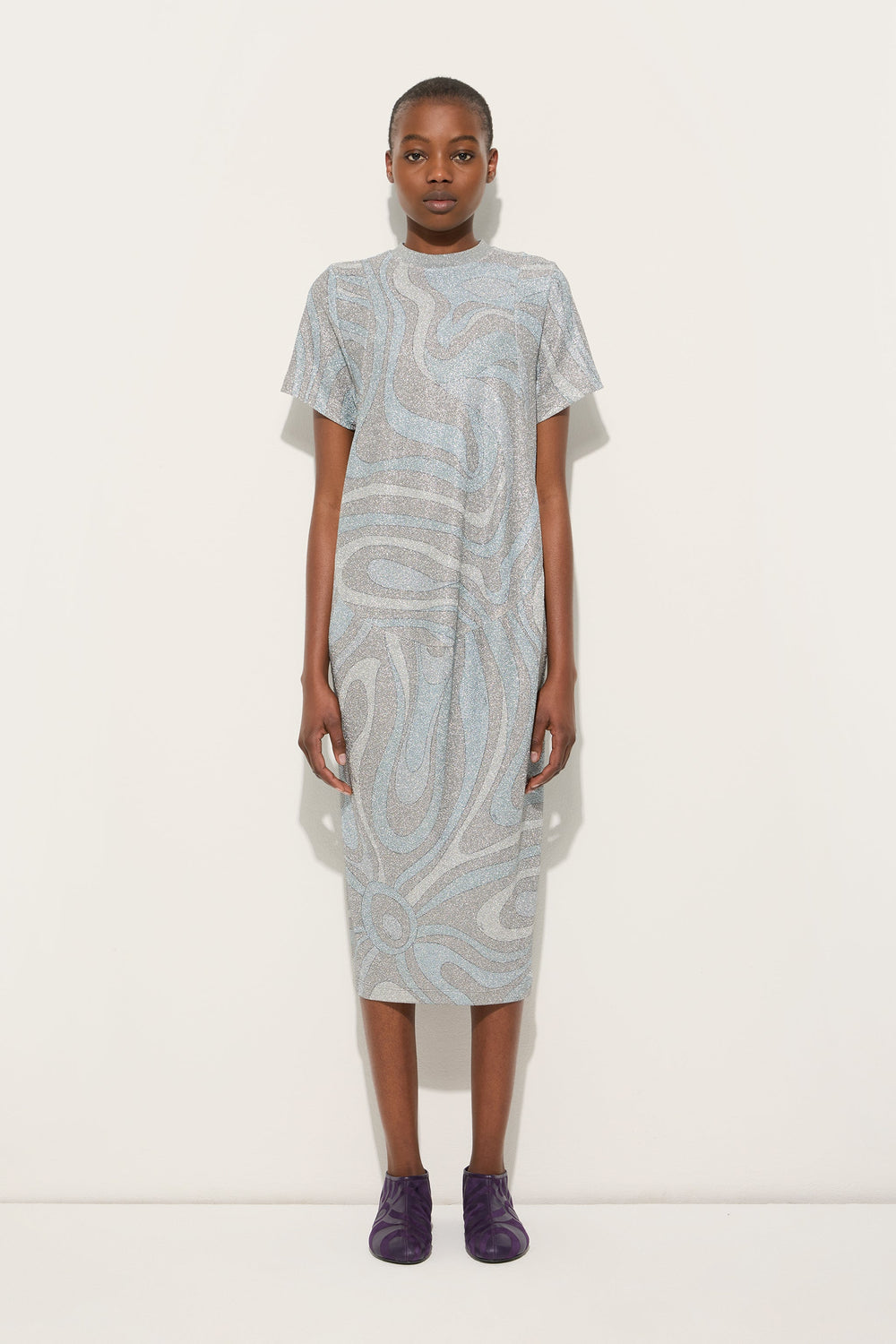 Marmo Print Dress in Jersey Lamé
 WOMAN Pucci