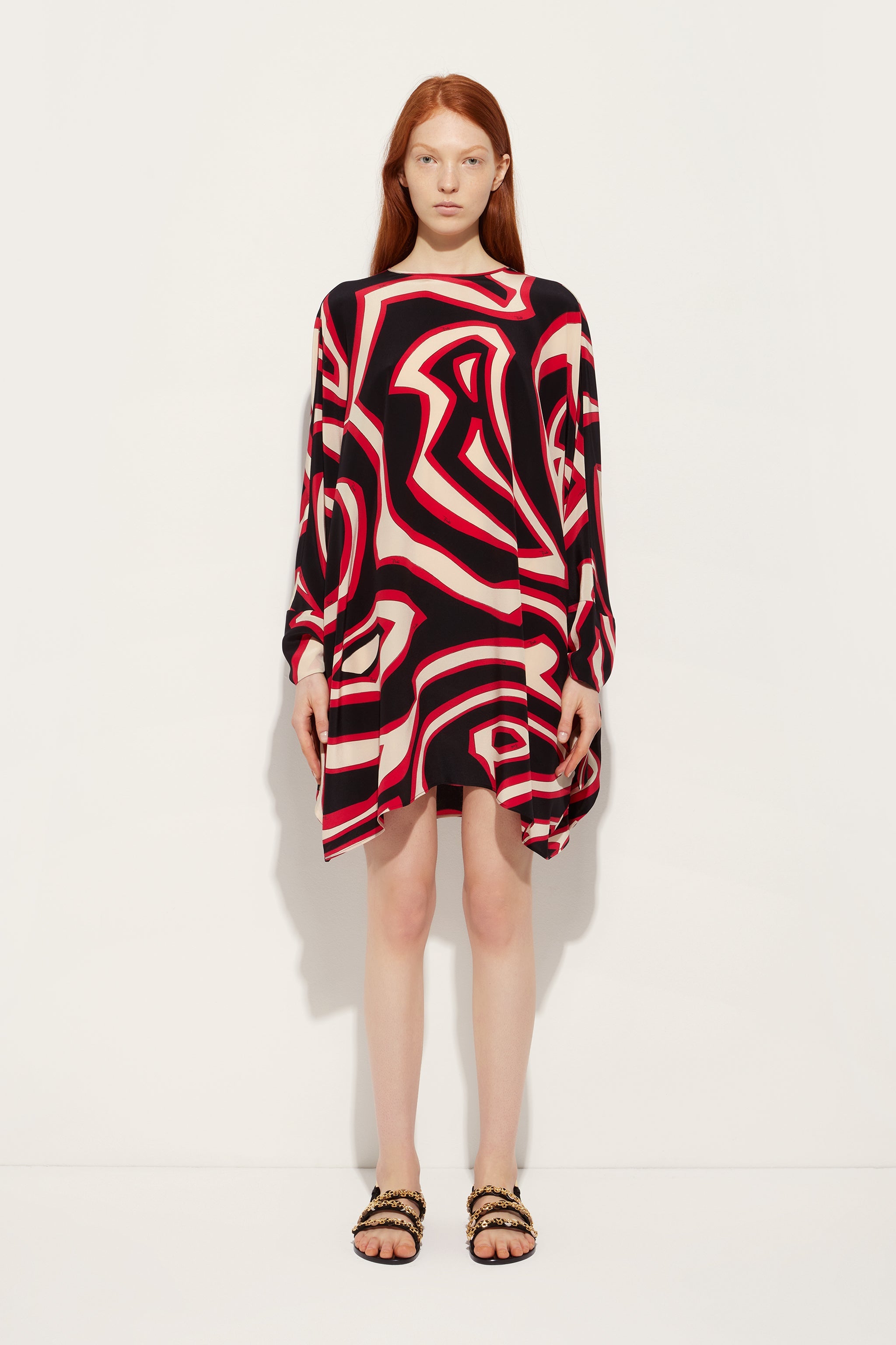 Labirinto Print Short Silk Kaftan
 WOMAN Pucci