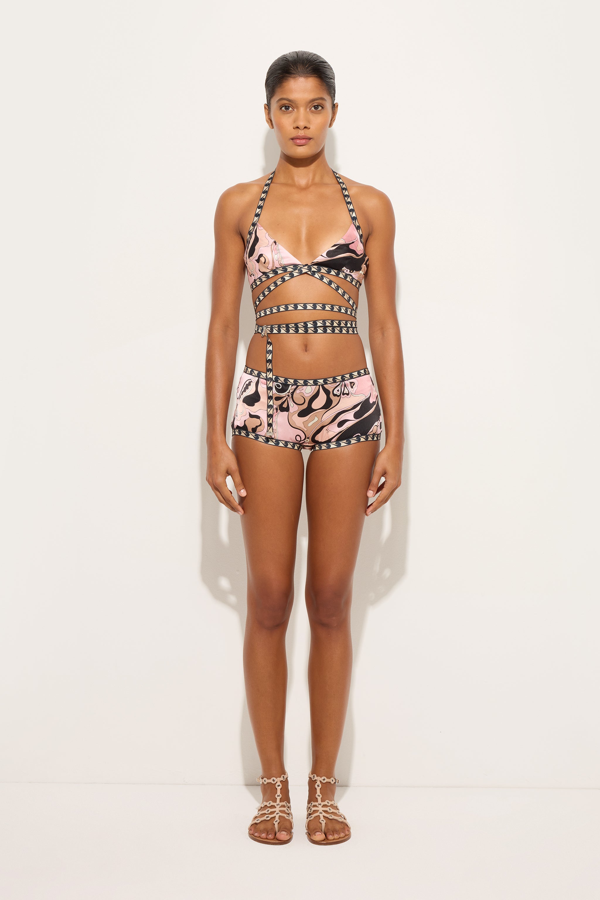 Orchidee Print Silk Satin Bra
 WOMAN Pucci