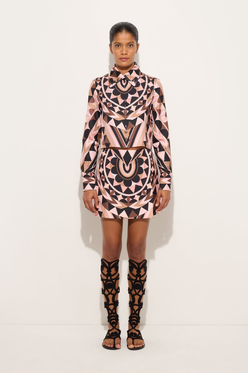 Manuba Print Silk Crop Shirt
 WOMAN Pucci